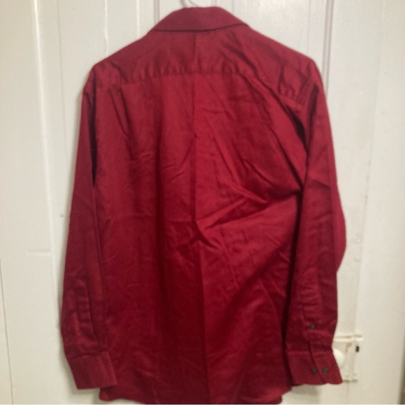 Mens George red sateen button down shirt size small - Picture 2 of 3